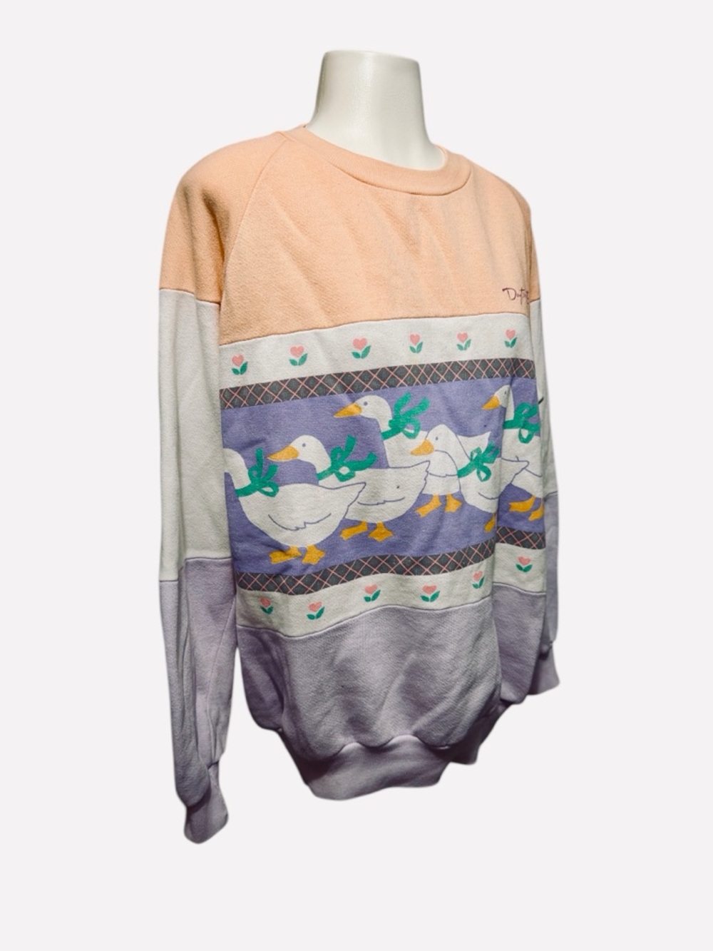 Vintage Color Block Goose Graphic Sweatshirt Made in USA Women’s Size M/L - Picture 3 of 7